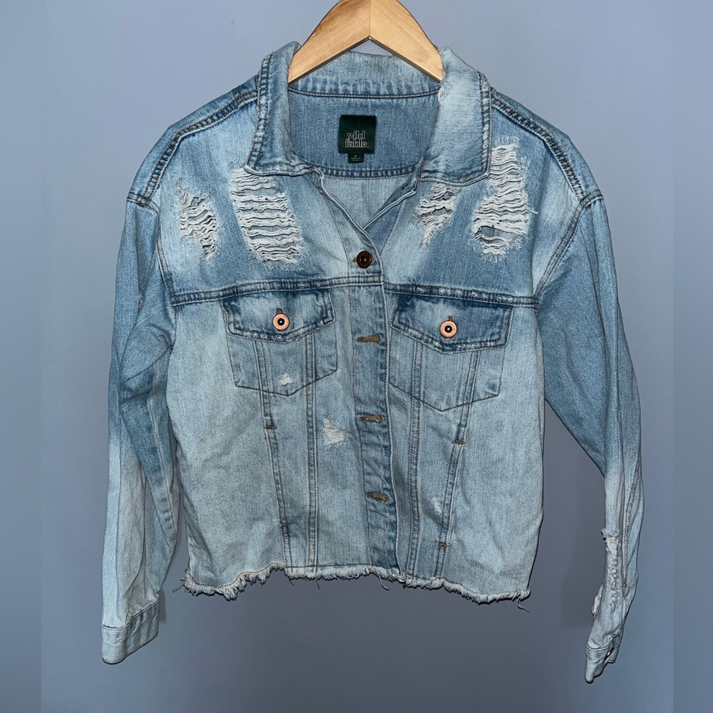 Distressed Denim Blue Jacketā